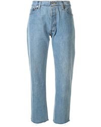 RE/DONE - Stove Pipe Cropped Jeans - Lyst
