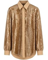Alberta Ferretti - Sequin-Embellished Long-Sleeve Shirt - Lyst