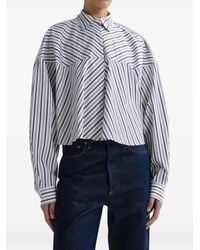 Agolde - Agnes Striped Cropped Shirt - Lyst