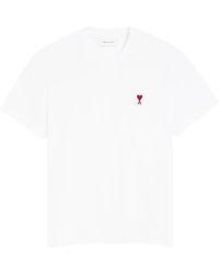 Ami Paris - Ami De Coeur T-Shirt Met Geborduurd Logo - Lyst