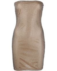 Genny - Schulterfreies Minikleid Mit Mesh-Detail - Lyst