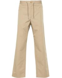 Moncler - Neutral Tapered Cotton Trousers - Men's - Cotton - Lyst