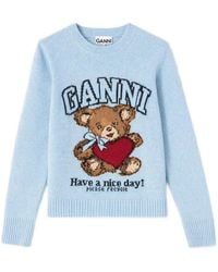 Ganni - Graphic Wool Sweater - Lyst