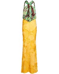 Etro - Halterneck Floral-jacquard Dress - Lyst