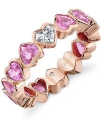SHAY - 18Kt Rose, Sapphire And Diamond Heart Ring - Lyst