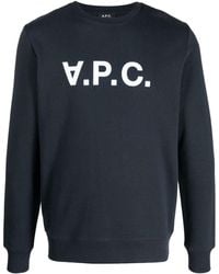 A.P.C. - Sweatshirt mit Logo-Print - Lyst