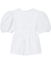 Cecilie Bahnsen - Blouse Met Pofmouwen - Lyst