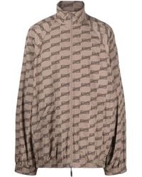 Balenciaga - Monogram Print Track Jacket - Men's - Polyester/cotton - Lyst