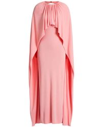 Alberta Ferretti - Open-Back Cape Maxi Dress - Lyst