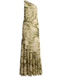 Ralph Lauren - One-Shoulder-Maxikleid Mit Palmen-Print - Lyst