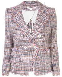 Veronica Beard Theron Tweed Frayed Edge Jacket - Multicolour