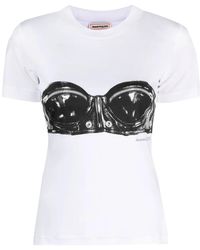 McQueen - T -Shirt mit Bustier Print - Lyst