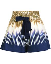 Silvia Tcherassi - Giorgio Gestrikte Mini-Shorts Met Abstracte Print - Lyst