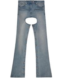 Courreges - Cut-Out Flared Denim Trousers - Lyst