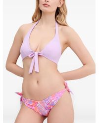 Guess - Bow-Detail Halterneck Bikini Top - Lyst