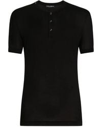 Dolce & Gabbana - Silk Serafino T-Shirt - Lyst