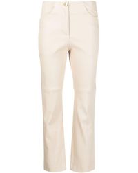 Brunello Cucinelli - Cropped Leather Trousers - Lyst