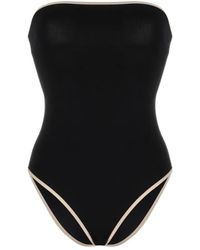 TOTEME - Stripe Edge Strapless Swimsuit - Lyst