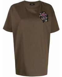 Etro - Beaded Motif-Patch Oversized T-Shirt - Lyst