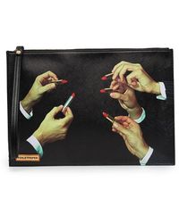Seletti - Lipstick Graphic Clutch Bag - Lyst