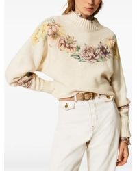 Twinset - Pull En Laine Mélangée Avec Imprimé - Lyst