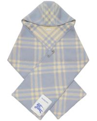 Burberry - Check Wool Hooded Scarf - Lyst