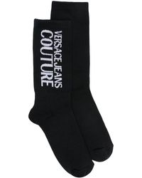 Versace - Ribbed-knit Logo Ankle Socks - Lyst