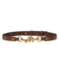 Etro - Leather Pony Belt With Oval-Shaped Studs - Lyst