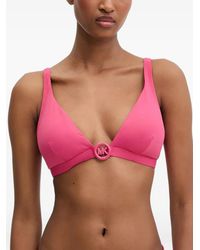 MICHAEL Michael Kors - Logo-Plaque Bikini Top - Lyst