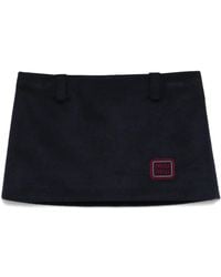 Miu Miu - Logo-Embroidered Mini Skirt - Lyst