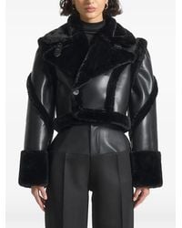 Manière De Voir - Kena Detachable-Sleeves Faux-Leather & Plush Jacket - Lyst