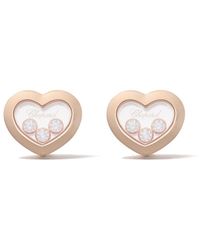 Chopard 18kt Rose Gold Happy Diamonds Icons Ear Pins - Metallic