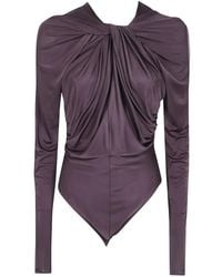 Balmain - Twist-Detail Long-Sleeve Bodysuit - Lyst