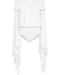 Norma Kamali - Handkerchief-Sleeve Peasant Bodysuit - Lyst