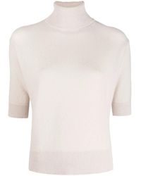 Allude - Kurzärmeliger Rollkragenpullover - Lyst