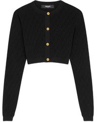 Versace - Geometric-Pattern Cropped Cardigan - Lyst