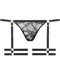 Maison Close - Tanga de encaje con liguero - Lyst