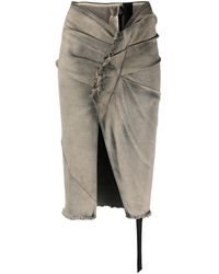 Rick Owens - Midi-Rok Met Split - Lyst