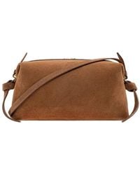 Yuzefi - Brioche Schultertasche Aus Wildleder Mit Knoten - Lyst