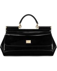 Dolce & Gabbana - Elongated Sicily Patent Leather Top-Handle Bag - Lyst