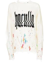 Haculla - Glitched Logo-Print Ripped Sweatshirt - Lyst
