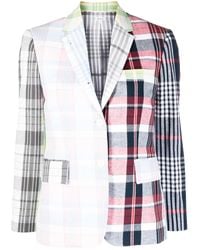 Thom Browne - Karierter Blazer Mit Gürtel - Lyst