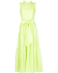 Baruni - Ruffle-Trim Belted Maxi Dress - Lyst