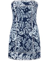 DSquared² - Zip-Fastening Mini Denim Dress - Lyst