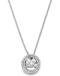 Michael Kors - Collar Con Colgante Del Logo En Pavé - Lyst
