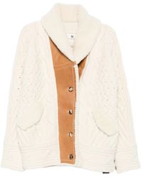 Ermanno Scervino - Jacke Aus Shearling Mit Zopfmuster - Lyst