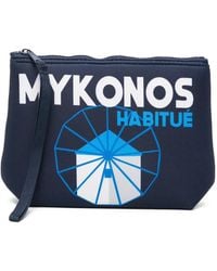 MC2 Saint Barth - Aline Logo-Print Clutch Bag - Lyst