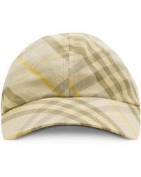 Burberry - Karierte Baseballkappe - Lyst