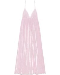 Ganni - Maxikleid Im Metallic-Look - Lyst