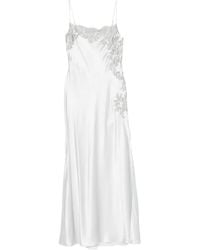 Carine Gilson - Lace-Trim Silk Nightdress - Lyst